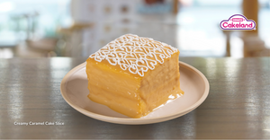 CREAMY CARAMEL CAKE SLICE
